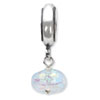 Reflection Beads Sterling Silver Green Dichroic Glass Dangle Bead