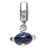 Reflection Beads Sterling Silver Blue Dichoric Glass Dangle Bead