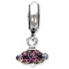 Reflection Beads Sterling Silver Purple Dichroic Glass Dangle Bead