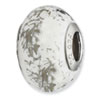 Reflection Beads Sterling Silver White w/Platinum Foil Ceramic Bead