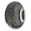 Reflection Beads Sterling Silver Grey w/Platinum Foil Ceramic Bead
