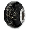 Reflection Beads Sterling Silver Black w/Platinum Foil Ceramic Bead