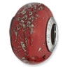 Reflection Beads Sterling Silver Red w/Platinum Foil Ceramic Bead