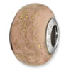 Reflection Beads Sterling Silver Light Pink w/Gold Foil Ceramic Bead