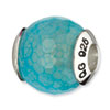 Reflection Beads Sterling Silver Blue Cracked Agate Stone Bead