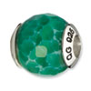 Reflection Beads Sterling Silver Green Cracked Agate w/Shell Stone Bead