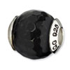 Reflection Beads Sterling Silver Black Cracked Agate with Shell Stone Bead