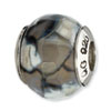 Reflection Beads Sterling Silver Grey Cracked Agate with Shell Stone Bead