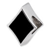 Reflection Beads Sterling Silver Black Enameled Diamond Bead