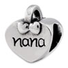 Reflection Beads Sterling Silver Nana Heart Bead