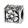 Reflection Beads Sterling Silver Floral Cube Bead