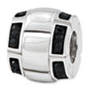 Reflection Beads Sterling Silver Black CZ Bali Bead
