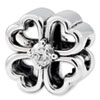 Reflection Beads Sterling Silver Four Leaf Clover w/ CZ Bead