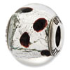 Reflection Beads Sterling Silver Italian Murano Silver & Burgandy Glass Bead