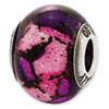 Reflection Beads Sterling Silver Italian Murano Pink Decorative Overlay Glass Bead