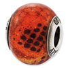 Reflection Beads Sterling Silver Italian Murano Pink & Orange Python Glass Bead