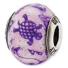 Reflection Beads Sterling Silver Italian Murano Decorative Purple Glass Bead
