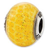 Reflection Beads Sterling Silver Italian Murano Yellow Glitter Glass Bead