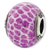 Reflection Beads Sterling Silver Italian Murano Purple Glitter Glass Bead