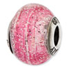 Reflection Beads Sterling Silver Italian Murano Light Pink w/Glitter Glass Bead