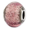 Reflection Beads Sterling Silver Italian Murano Light Purple w/Glitter Glass Bead