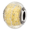 Reflection Beads Sterling Silver Italian Murano Light Yellow w/Glitter Glass Bead
