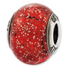 Reflection Beads Sterling Silver Italian Murano Red w/Glitter Glass Bead