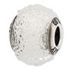 Reflection Beads Sterling Silver Italian Murano White Textured  Glass Bead