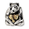 Reflection Beads Sterling Silver & 14k Yellow Gold Mama & Baby Bear Bead