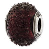 Reflection Beads Sterling Silver Italian Murano Dark Purple Textured  Glass Bead