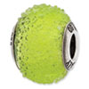 Reflection Beads Sterling Silver Italian Murano Light Green Textured  Glass Bead