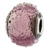Reflection Beads Sterling Silver Italian Murano Light Purple Textured Glass Bead