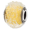 Reflection Beads Sterling Silver Italian Murano Light Yellow Textured Glass Bead