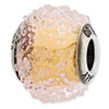 Reflection Beads Sterling Silver Italian Murano Yellow Textured Glass Bead