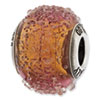 Reflection Beads Sterling Silver Italian Murano Dark Brown Textured Glass Bead