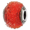 Reflection Beads Sterling Silver Italian Murano Red Textured Glass Bead