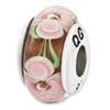 Reflection Beads Sterling Silver Light Pink Flower Hand Blown Glass Bead