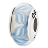 Reflection Beads Sterling Silver Light Blue Hand Blown Glass Bead