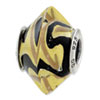 Reflection Beads Sterling Silver Yellow/Black Italian Murano Glass Bead