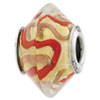 Reflection Beads Sterling Silver Yellow/Red Italian Murano Glass Bead