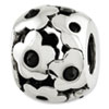 Reflection Beads Sterling Silver Black Swarovski Elements Flowers Bead