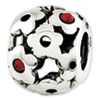 Reflection Beads Sterling Silver Red Swarovski Elements Flowers Bead