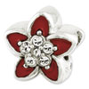 Reflection Beads Sterling Silver Swarovski Elements and Red Enameled Flower Bead
