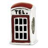 Reflection Beads Sterling Silver Enameled Telephone Booth Bead