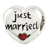 Reflection Beads Sterling Silver Enameled Just Married Heart Bead