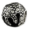 Reflection Beads Sterling Silver Marcasite and Black Enameled Bead
