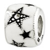 Reflection Beads Sterling Silver Enameled and Marcasite Stars Bead