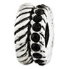 Reflection Beads Sterling Silver Black Swarovski Elements and Textured Bead