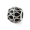Reflection Beads Sterling Silver Black Enamel Bali Bead