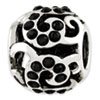 Reflection Beads Sterling Silver Black Swarovski Elements Swirl Bead